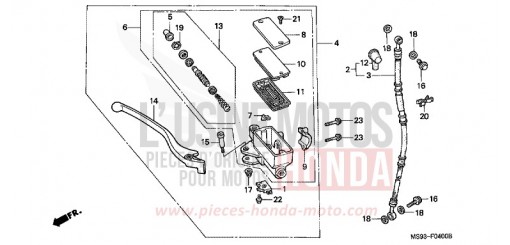 FR. BRAKE MASTER CYLINDER NTV650P de 1993